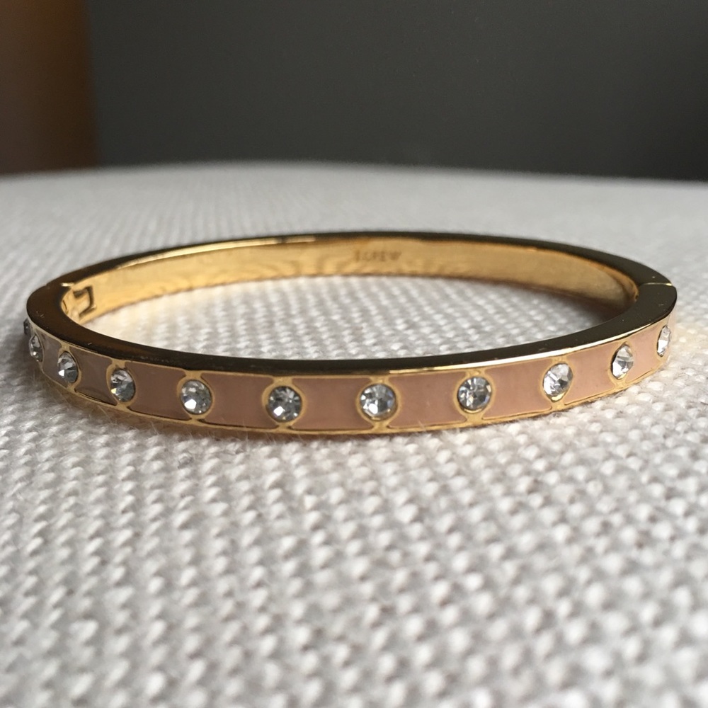J. Crew Bracelet Peach Nude Resin and Rhinestones